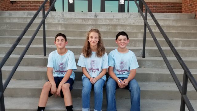 FCMS FFA Meats Evaluation Team members Isaac Hall, Ella Freeman and Rylan Tamplin
